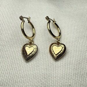 Gold Heart Hoop Earrings